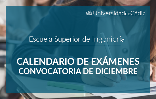 IMG Calendario de exámenes convocatoria de diciembre