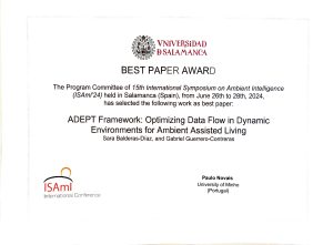 Best Paper Award concedido a Sara Balderas-Díaz y Gabriel Guerrero-Contreras, miembros del grupo ...