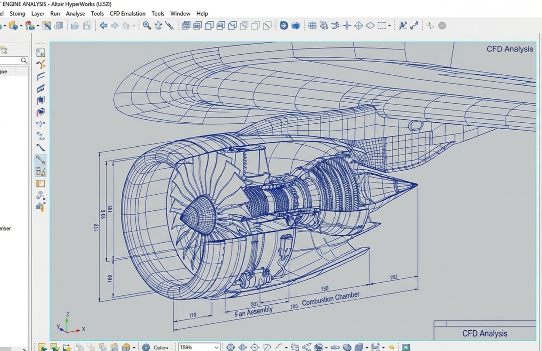 Finite Element Simulations in linear and nonlinear mechanics with Altair Hyperworks