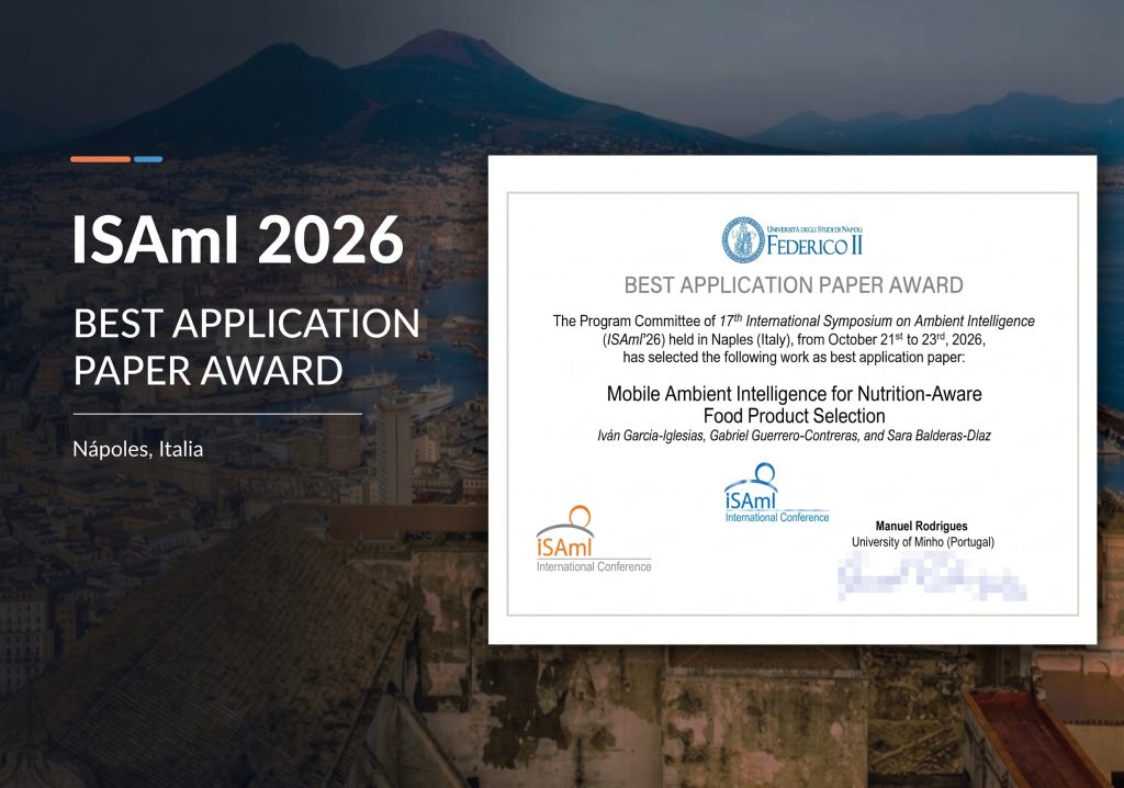 IMG Investigadores del grupo UCASE reciben el Best Application Paper en ISAmI 2026
