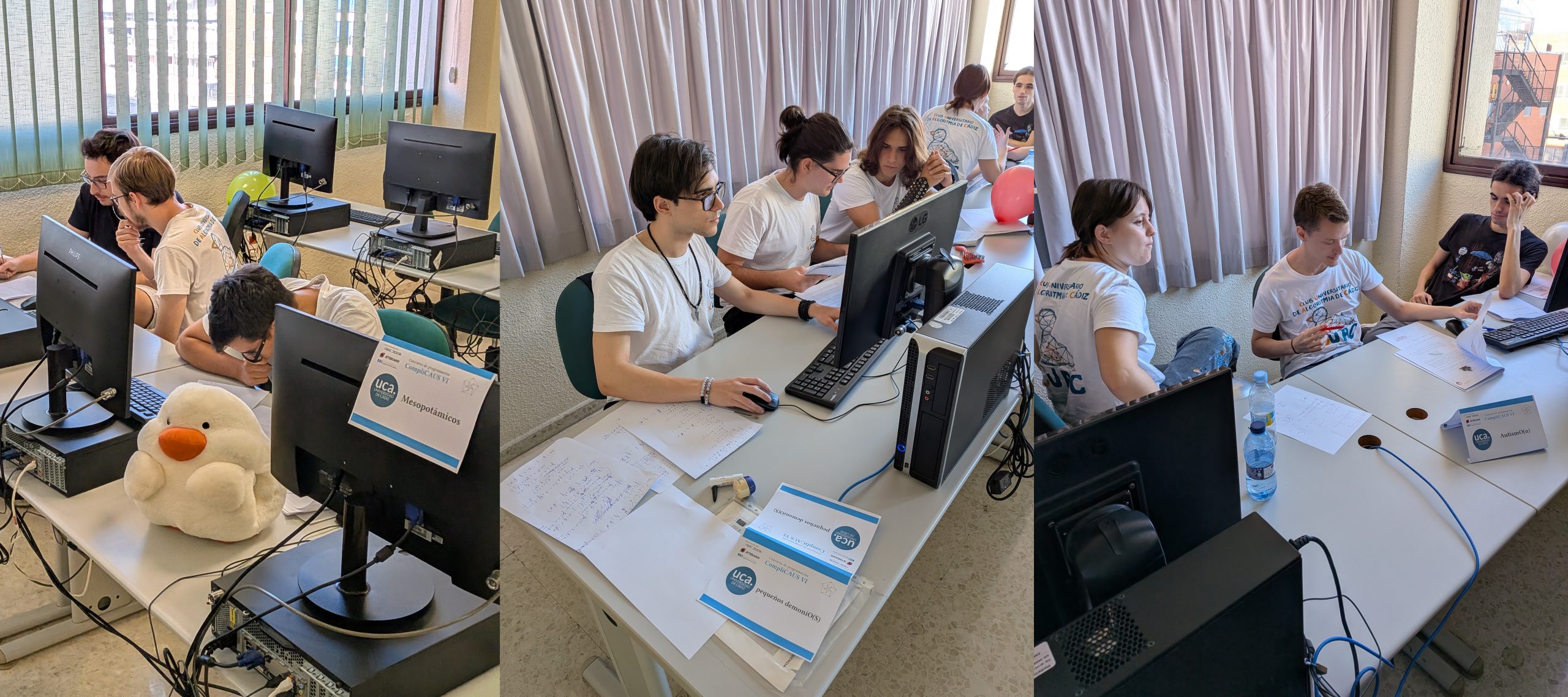 Equipos de la uca durante el concurso